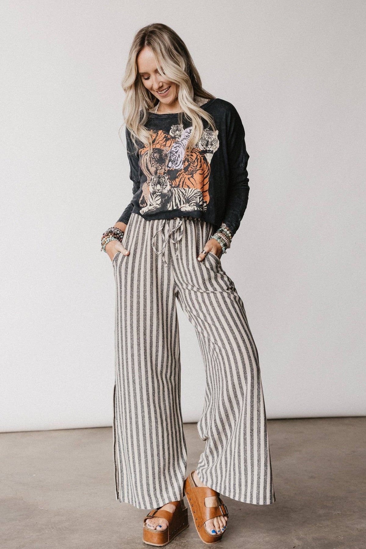 The One with Taupe & Black Stripes